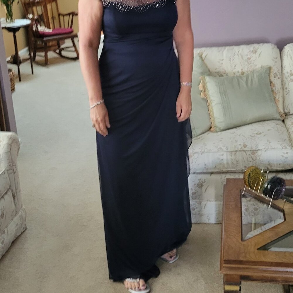 Midnight Blue  long formal dress, Size 12 - Picture 3 of 5